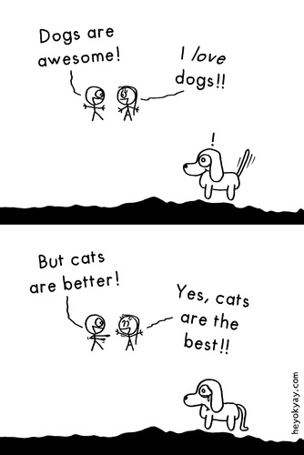 Cartoon: Best pet? (medium) by heyokyay tagged dog,cat,dogs,cats,pet,pets,animals,funny,heyokyay