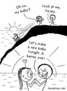 Cartoon: Better baby (small) by heyokyay tagged baby,accident,sunset,romance,couple,heyokyay