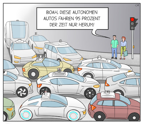 Cartoon: Autonomes fahren (medium) by Cloud Science tagged autonomes,fahren,auto,selbstfahrendes,mobilität,driving,innovation,automobil,level4,level5,technologie,stau,automatisierung,autonomes,fahren,auto,selbstfahrendes,mobilität,driving,innovation,automobil,level4,level5,technologie,stau,automatisierung