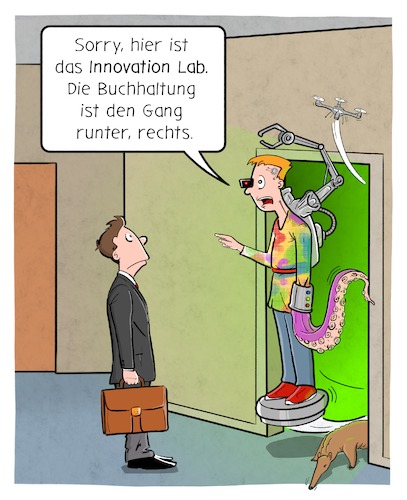 Cartoon: Innovation Lab (medium) by Cloud Science tagged innovation,lab,innovationlab,hub,startup,entrepreneur,fablab,digital,digitalisierung,tech,technik,technologie,design,thinking,business,unternehmen,wirtschaft,new,work,innovation,lab,innovationlab,hub,startup,entrepreneur,fablab,digital,digitalisierung,tech,technik,technologie,design,thinking,business,unternehmen,wirtschaft,new,work