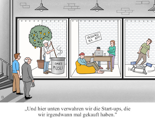 Cartoon: Start-ups (medium) by Cloud Science tagged startup,startups,investment,investieren,kaufen,innovation,unternehmen,business,konkurrenz,konzern,freiheit,startup,startups,investment,investieren,kaufen,innovation,unternehmen,business,konkurrenz,konzern,freiheit