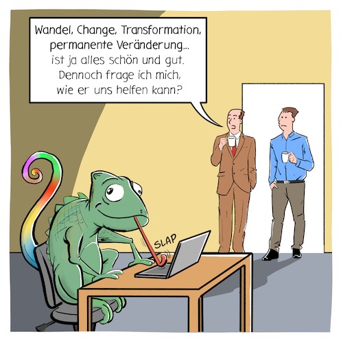 Cartoon: Veränderung (medium) by Cloud Science tagged veränderung,transformation,change,wandel,disruption,new,work,arbeit,digitalisierung,digital,arbeitsmarkt,zukunft,chameleon,flexible,management,it,business,büro,office,hr,agil,agilität,globalisierung,tech,technik,technologie,unternehmenskultur,veränderung,transformation,change,wandel,disruption,new,work,arbeit,digitalisierung,digital,arbeitsmarkt,zukunft,chameleon,flexible,management,it,business,büro,office,hr,agil,agilität,globalisierung,tech,technik,technologie,unternehmenskultur