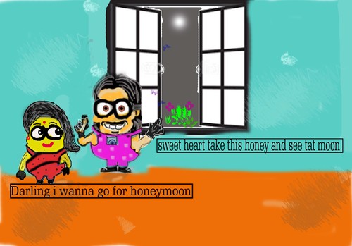 Cartoon: honeymoon of minons (medium) by anupama tagged honeymoon,of,minions