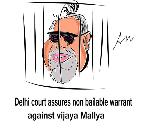 Cartoon: vijaya Mallya  jail (medium) by anupama tagged non,bailable