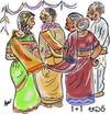 Cartoon: bride with two grooms (small) by anupama tagged bride,with,two,grooms