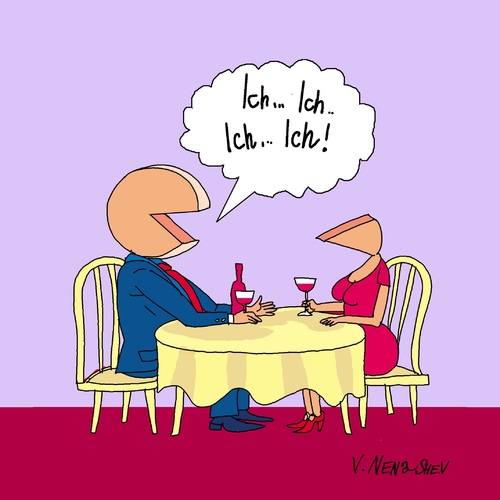 Cartoon: Ich ich ich! (medium) by Vladimir Nen tagged türsteher,braut,egoistisch,mann,frau,dating,bekannte,ich