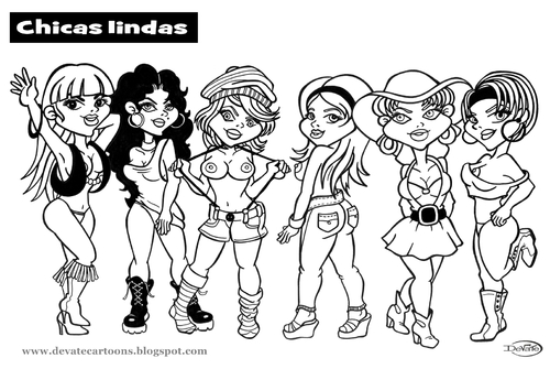 Cartoon: BEAUTY GIRLS (medium) by DeVaTe tagged beauty,girls,women,chicas,bonitas,lindas,sexies