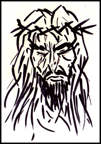 Cartoon: Jesus (medium) by DeVaTe tagged crist,cristo,jesus,jesucristo,cristianismo,religion