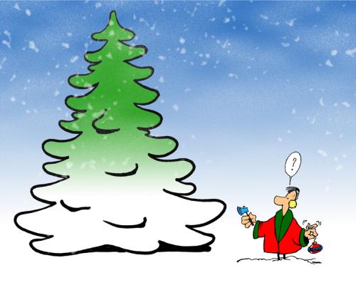 Cartoon: Man against Nature (medium) by stip tagged christmas,xmas,axe,snow,tree,pine