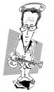 Cartoon: Elvis Costello (small) by stip tagged elvis,costello,safety,pin,guitar,punk