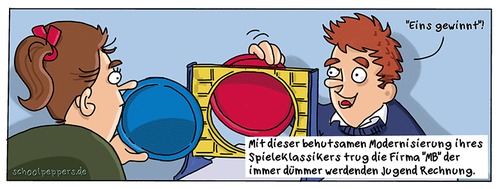 Cartoon: Schoolpeppers 263 (medium) by Schoolpeppers tagged dummheit,spiel,mb,vier,gewinnt,jugend