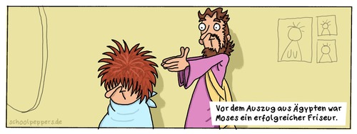 Cartoon: Schoolpeppers 66 (medium) by Schoolpeppers tagged beruf,friseur,religion