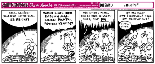 Cartoon: Schweinevogel Klops (medium) by Schweinevogel tagged schweinevogel,schwarwel,iron,doof,cartoon,funny,essen,vegan