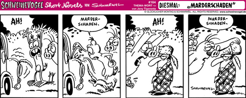 Cartoon: Schweinevogel Marderschaden (medium) by Schweinevogel tagged schweinevogel,irondoof,shortnovel,cartoon,witz,schwarwel,marder