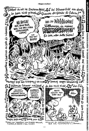 Cartoon: Wagner a la Doof! - Leseprobe (medium) by Schweinevogel tagged schweinevogel,funny,witz,cartoon,schwarwel,wagner
