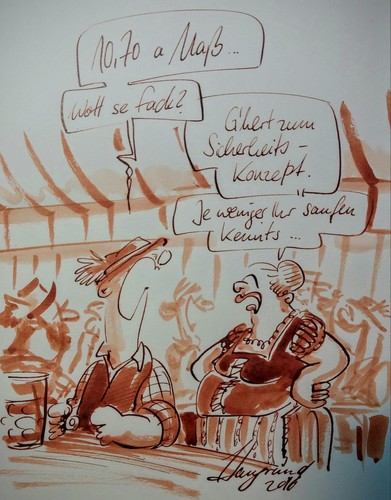 Cartoon: Oktoberfest Sicherheit Bierpreis (medium) by Haugrund tagged oktoberfest,bierpreise