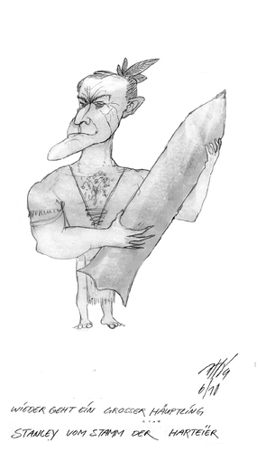 Cartoon: häuptling (medium) by sasch tagged usamilitär,krieg,obama,hardliner,mcchristal