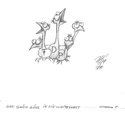 Cartoon: partei (medium) by sasch tagged mama,partei,westerwelle,allein,hilflos