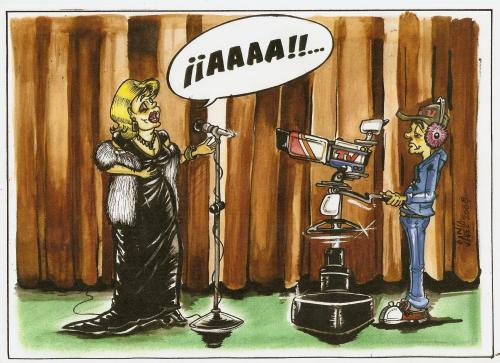 Cartoon: cantante de opera (medium) by DANIEL EDUARDO VARELA tagged cantante