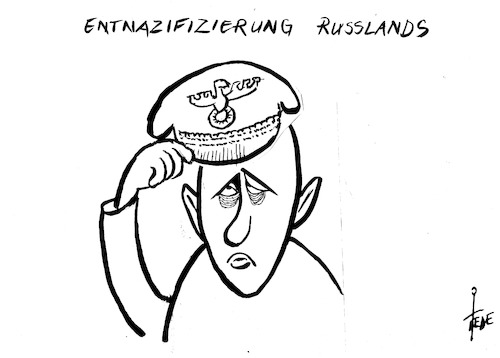 Cartoon: Entnazifizierung (medium) by tiede tagged entnazifizierung,putin,ukraine,tiede,cartoon,entnazifizierung,putin,ukraine,tiede,cartoon