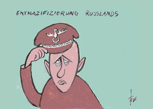 Cartoon: Entnazifizierung (medium) by tiede tagged putin,ukraine,krieg,tiede,cartoon,putin,ukraine,krieg,tiede,cartoon