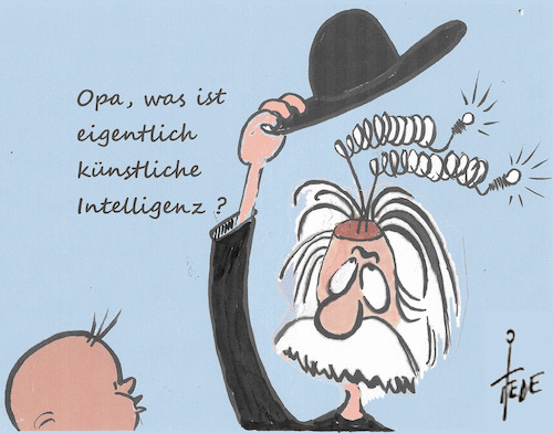 Cartoon: Künstliche Intelligenz (medium) by tiede tagged künstliche,intelligenz,ki,intelligence,tiede,cartoon,karikatur,künstliche,intelligenz,ki,intelligence,tiede,cartoon,karikatur