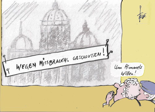 Cartoon: missbrauchte Kirche (medium) by tiede tagged missbrauch,kirche,münchen,tiede,cartoon,missbrauch,kirche,münchen,tiede,cartoon