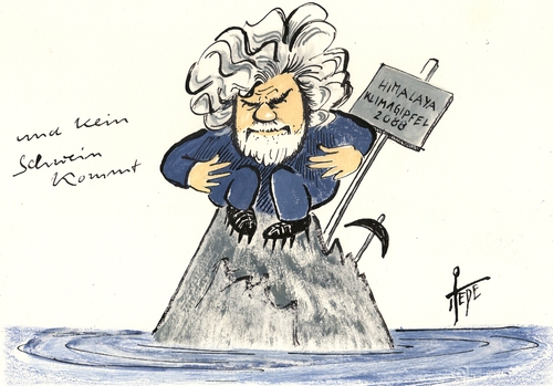 Cartoon: Reinhold Messners Klimagipfel (medium) by tiede tagged klimagipfel,klimawandel,co2,tiede,joachim,tiedemann,cartoon,karikatur,klimagipfel,klimawandel,co2,tiede,joachim,tiedemann,cartoon,karikatur