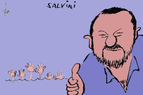 Cartoon: Salvini (medium) by tiede tagged salvini,italien,migration,lampedusa,tiede,cartoon,karikatur,salvini,italien,migration,lampedusa,tiede,cartoon,karikatur