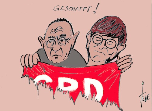 Cartoon: SPD danach (medium) by tiede tagged walter,borjans,esken,kühnert,kevin,spd,tiede,cartoon,karikatur,walter,borjans,esken,kühnert,kevin,spd,tiede,cartoon,karikatur