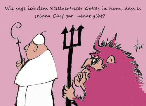Cartoon: Stellvertreter (medium) by tiede tagged papst,satan,rom,tiede,cartoon,karikatur,papst,satan,rom,tiede,cartoon,karikatur
