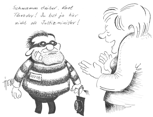 Cartoon: Schwamm drüber! (medium) by tiede tagged konsequenzen,doktortitel,aberkennung,guttenberg,guttenberg,doktor,doktorarbeit,dissertation,doktortitel,plagiat,münchhausen
