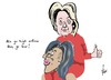 Cartoon: Michelle -Hillary (small) by tiede tagged michelle,obama,hillary,clinton,donald,trump,usa,tiede,tiedemann,cartoon,karikatur