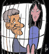 Cartoon: Sarkozy - homeoffice (small) by tiede tagged sarkozy,carla,bruni,homeoffice,verurteilung,tiede,cartoon,karikatur