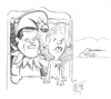 Cartoon: Tri Tra Trullala (small) by tiede tagged kerner,afghanistan,ehefrau,truppenbesuch,guttenberg,tiedemann,tiede