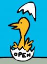 Cartoon: Open (small) by devil tagged ocell,bird,draw,dibuix,piu