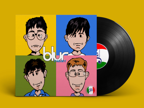 Cartoon: Blur Parody Cover (medium) by Peps tagged blur,damonalbarn,popart,julianopie,parody,parodies,music,rock,england