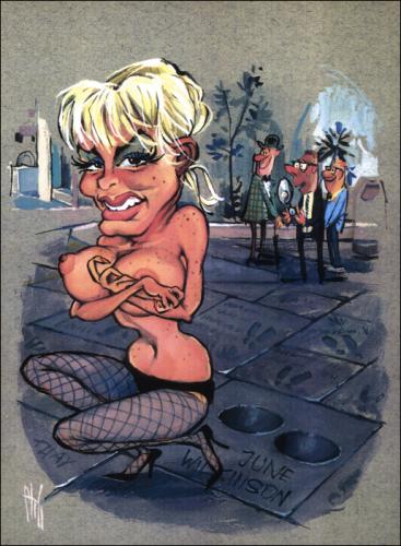 Cartoon: June Wilkinson (medium) by Stef 1931-1995 tagged movie,caricature,hollywood