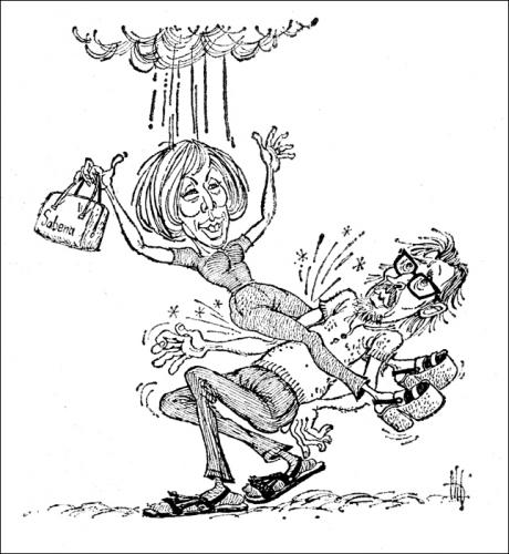 Cartoon: Zij valt op hem! (medium) by Stef 1931-1995 tagged sky,luft,lucht,vallen,fliegen,tomber