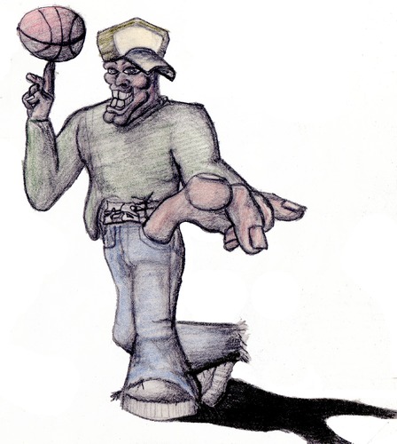 Cartoon: basketballer (medium) by airedi tagged basketballer