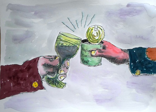Cartoon: cheers (medium) by Zlatko Iv tagged cheers