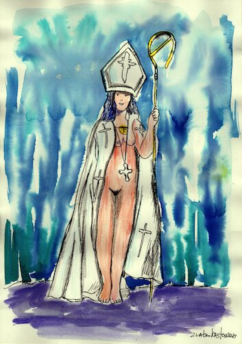 Cartoon: Melanie ist der neue Papst (medium) by Zlatko Iv tagged pope,pafe,religiie,corona,virus,war,blitzkriege,krieg,liebe