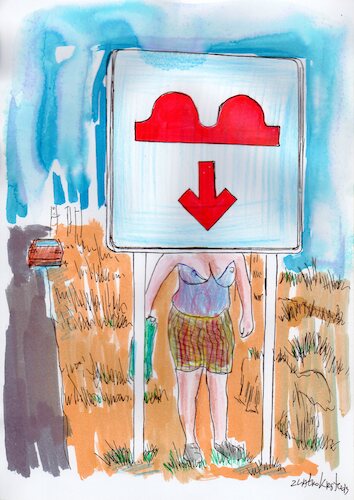 Cartoon: Stop!Nude! (medium) by Zlatko Iv tagged nude,beach,danke,eros,tanatos,mode,neu,wandern,wunderkind,kamerad