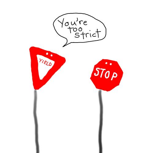 Cartoon: signs (medium) by mfarmand tagged stop,yield,stopsign,yieldsign