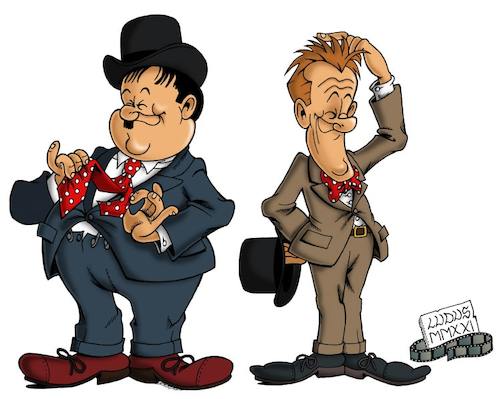 Cartoon: Stan Laurel and Oliver Hardy (medium) by Ludus tagged stanlaurel,oliverhardy
