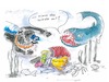 Cartoon: Plastik im Meer (small) by Pralow tagged fische,kunststoffe,nahrungskette,meer,meeresverschmutzung