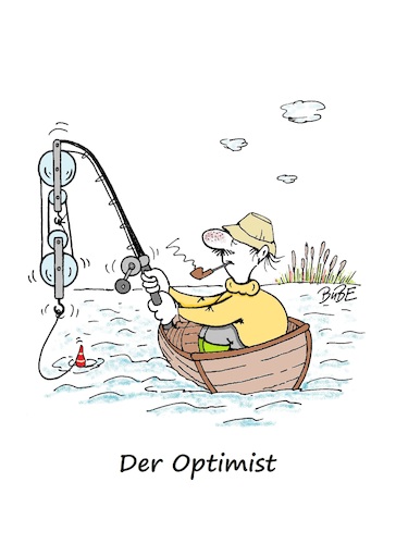 Cartoon: Angler (medium) by BuBE tagged angeln,angler,flaschenzug,optimist