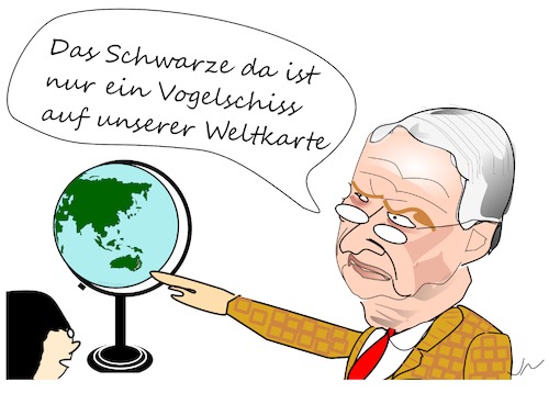 Cartoon: Buschfeuer Australien (medium) by Jochen N tagged globus,weltkarte,feuer,waldbrand,brand,hitze,dürre,trockenheit,klimawandel,erderwärmung,gauland,afd,vogelschiss