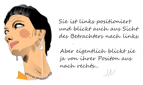Cartoon: Wagenknecht (medium) by Jochen N tagged linke,links,rechts,buch,blick,blickrichtung,gauland,afd,aufmerksamkeit,pr