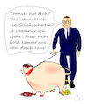 Cartoon: Amthor (small) by Jochen N tagged tönnies,schwein,blut,fleisch,glücksschwein,werksverträge,ausbeutung,schlachthof,arbeitsbedingungen,lobby,cdu,druck,leine,arsch,corona,pandemie,covid,19